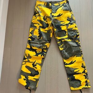 Rothco Bright Yellow and Olive Camouflage Cargo Pants